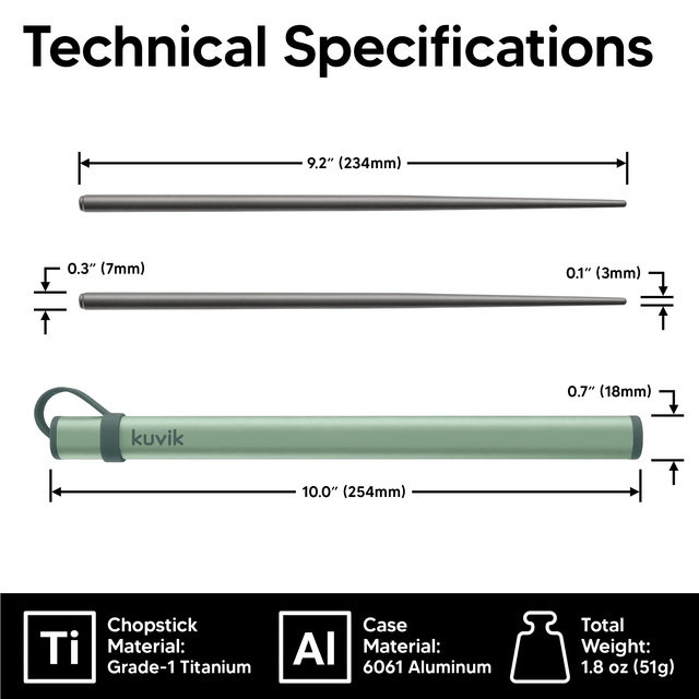 Kuvik Titanium Chopsticks - Kuvik