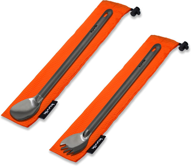 Kuvik Titanium Long Handle Spoon/Spork 2 - Pack - Kuvik