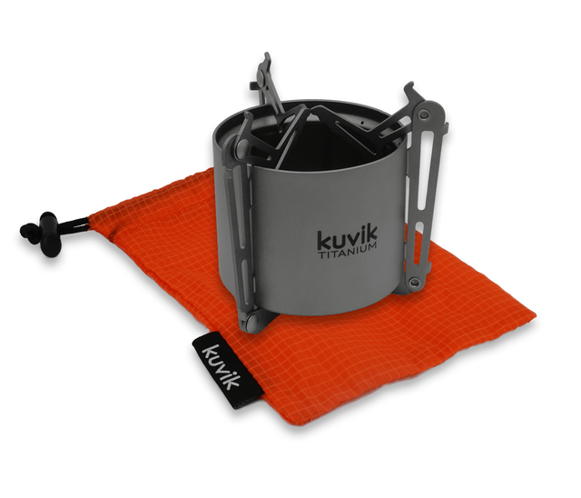 Kuvik Titanium Siphon Alcohol Stove with Folding Legs - kuvik